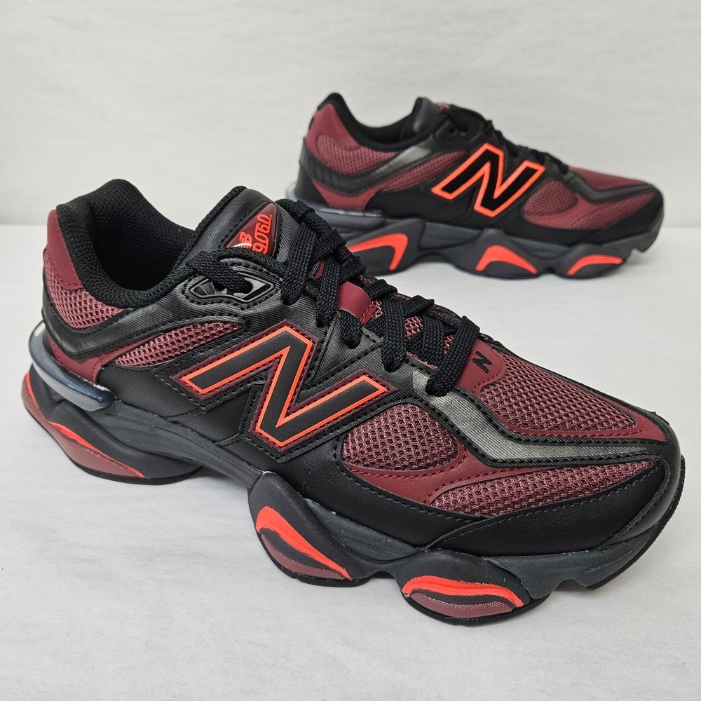 New Balance 9060 Athletic Shoes Abzorb Midsole U9060BLA Black Red Mens Size 8.5